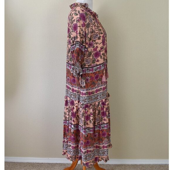 BTFL-LIFE Border Print Tiered Dress Large - Picture 5 of 7